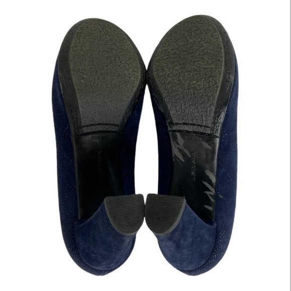 Aquatalia Blue Suede Studded Block Heel Pumps Size 6.5 Marvin K Beaded Platform - Picture 6 of 10